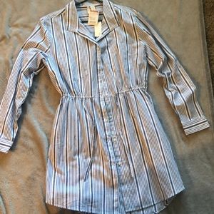 Striped button up dress
